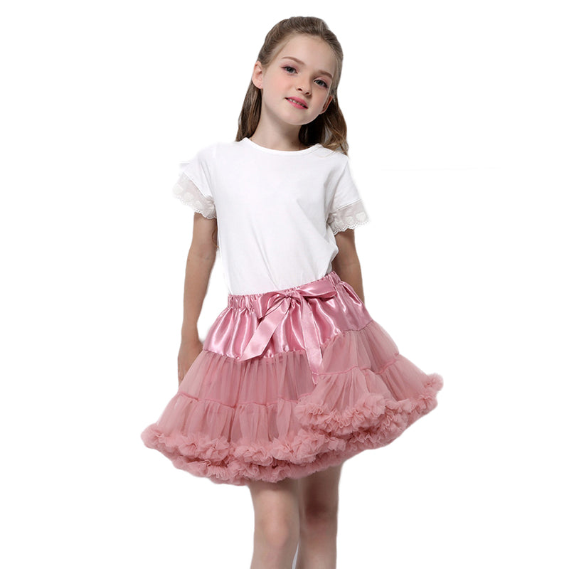 Coral Girls Mid-Rise Layered Mini Flared Skirt