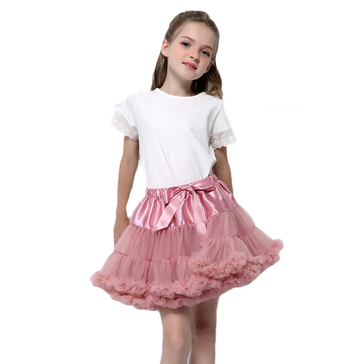 Coral Girls Mid-Rise Layered Mini Flared Skirt