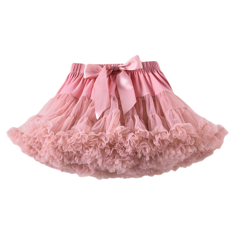 Coral Girls Mid-Rise Layered Mini Flared Skirt