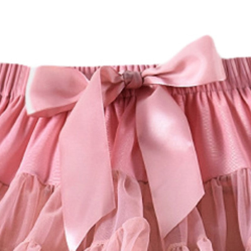 Coral Girls Mid-Rise Layered Mini Flared Skirt
