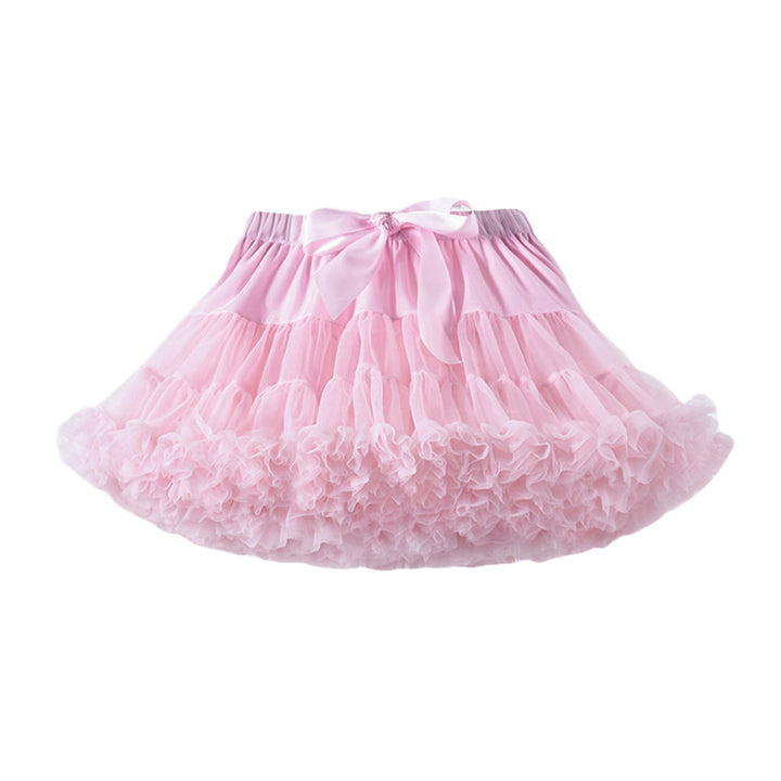 Pink Girls Mid-Rise Layered Mini Flared Skirt