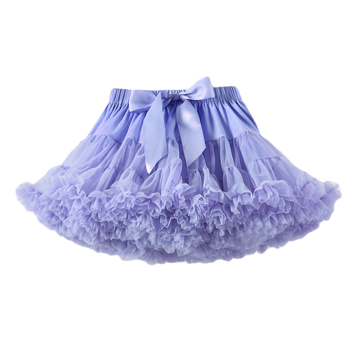 Girls Purple Gathered Detailed Mini Tiered Skirt
