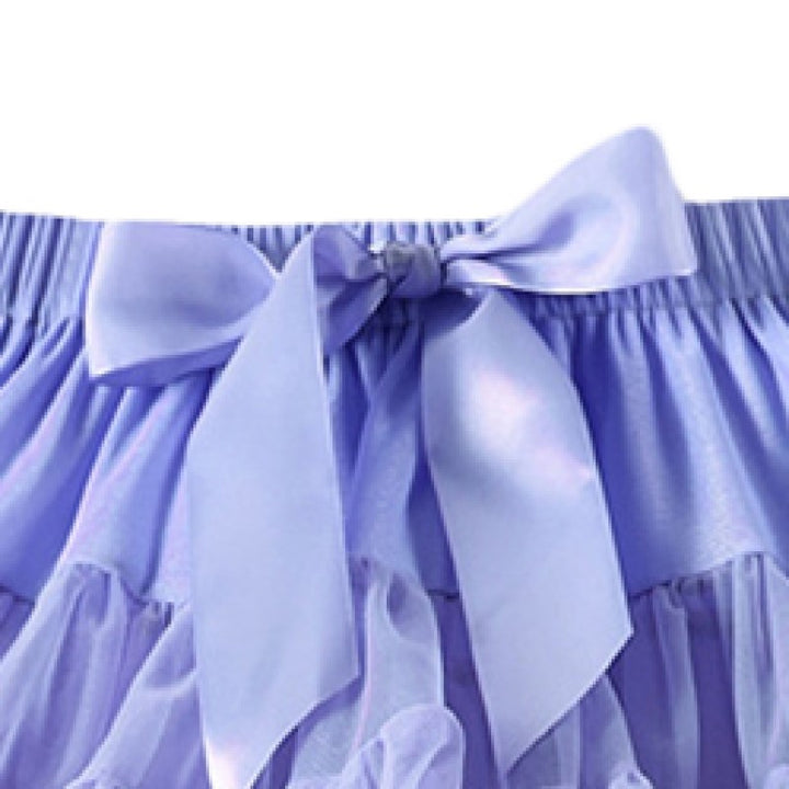 Girls Purple Gathered Detailed Mini Tiered Skirt