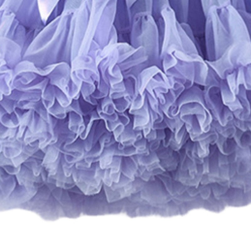 Girls Purple Gathered Detailed Mini Tiered Skirt