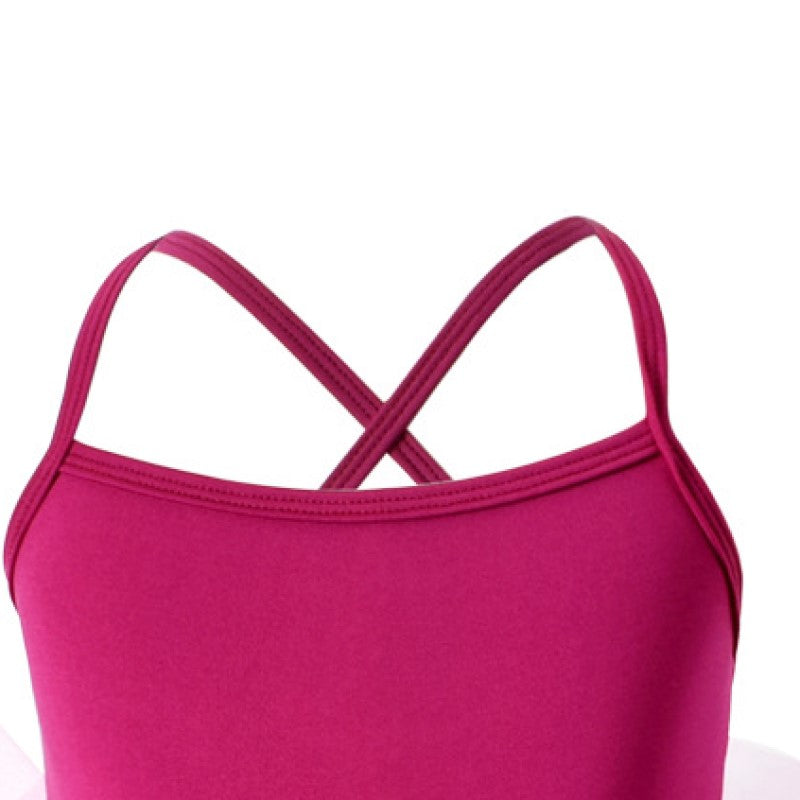 Girls Fuchsia Shoulder Strap Cotton Balloon Dress