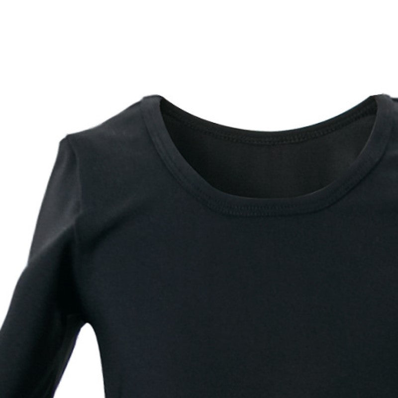 Girls Black Embellished Fit & Flare Cotton Dress