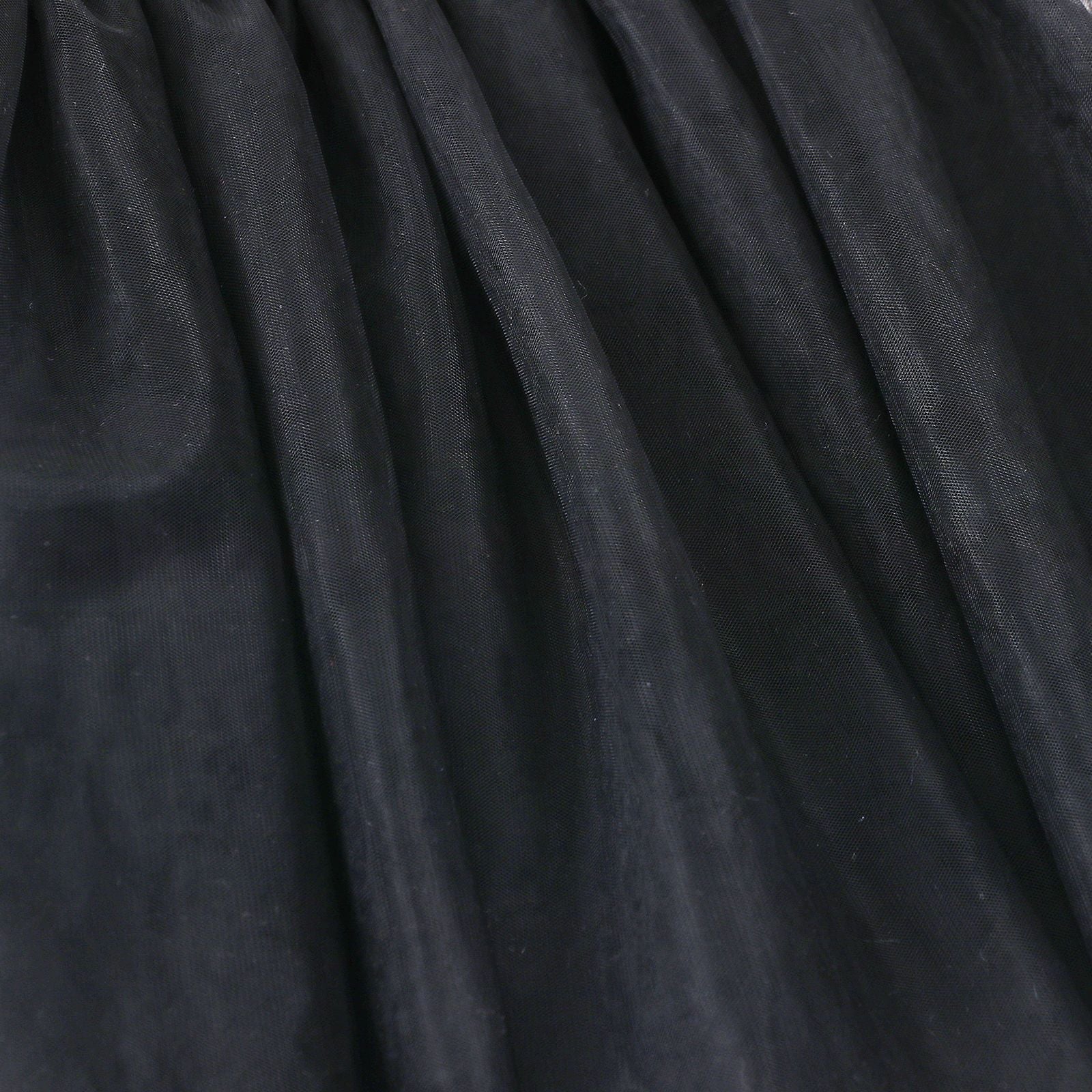 Girls Black Round Neck Puff Sleeve Fit & Flare Dress