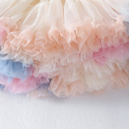 Girls Self Design Shoulder Straps Ruffled Cotton Fit & Flare Dress