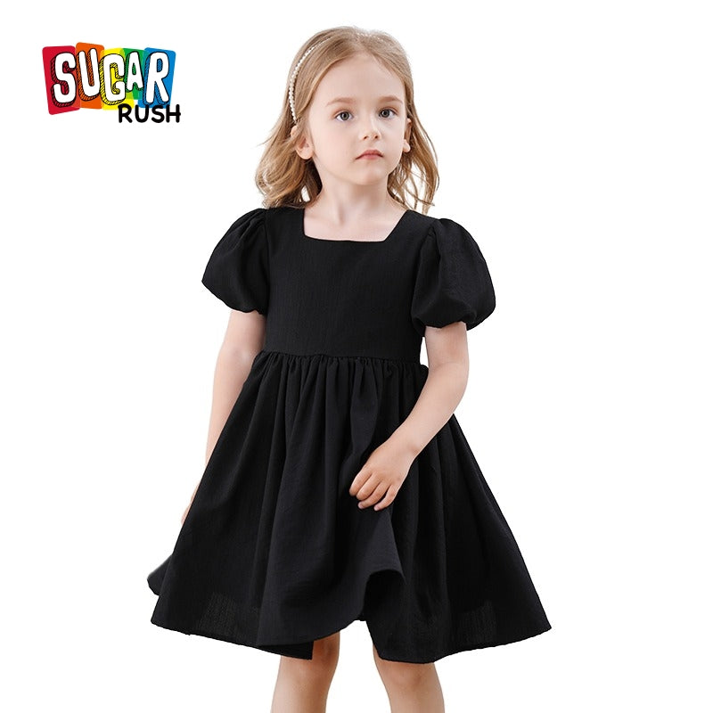 Puff Sleeve Fit & Flare Dress