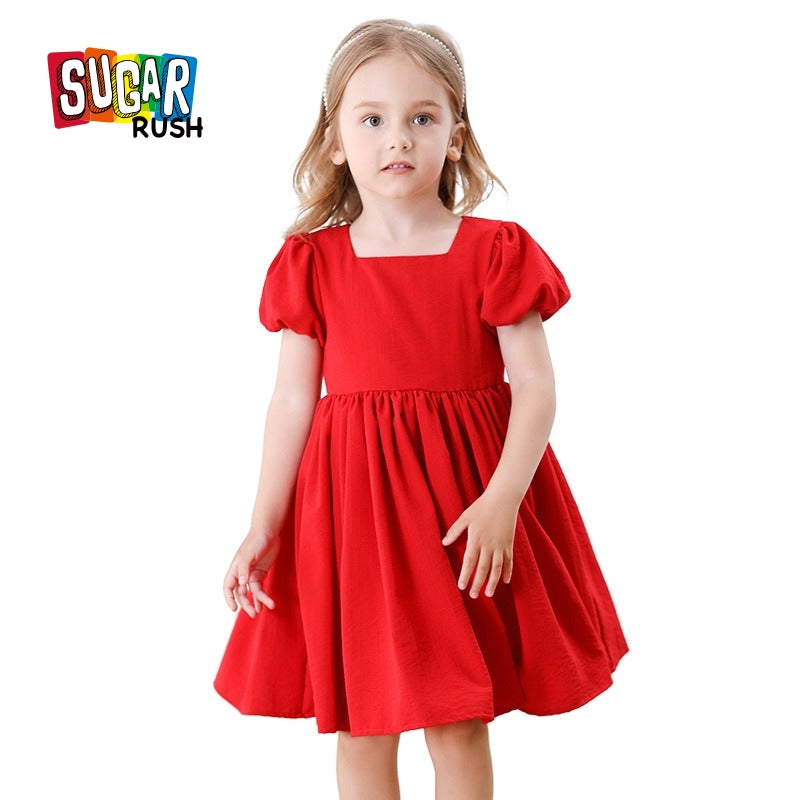 Puff Sleeve Fit & Flare Dress
