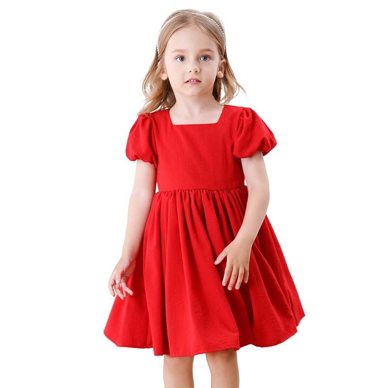 Puff Sleeve Fit & Flare Dress