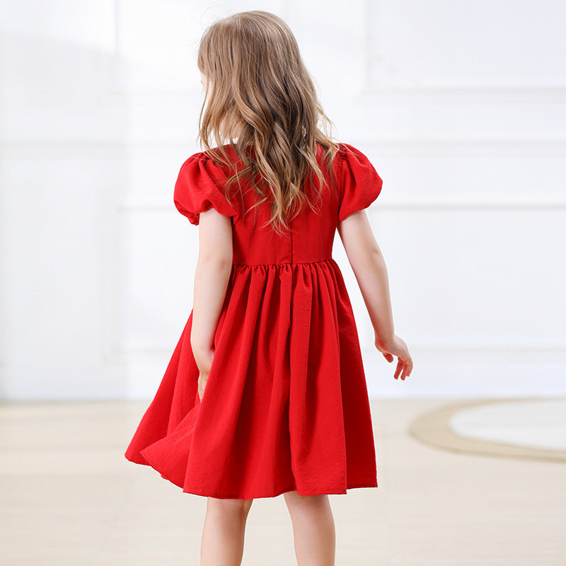 Puff Sleeve Fit & Flare Dress