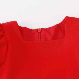 Puff Sleeve Fit & Flare Dress