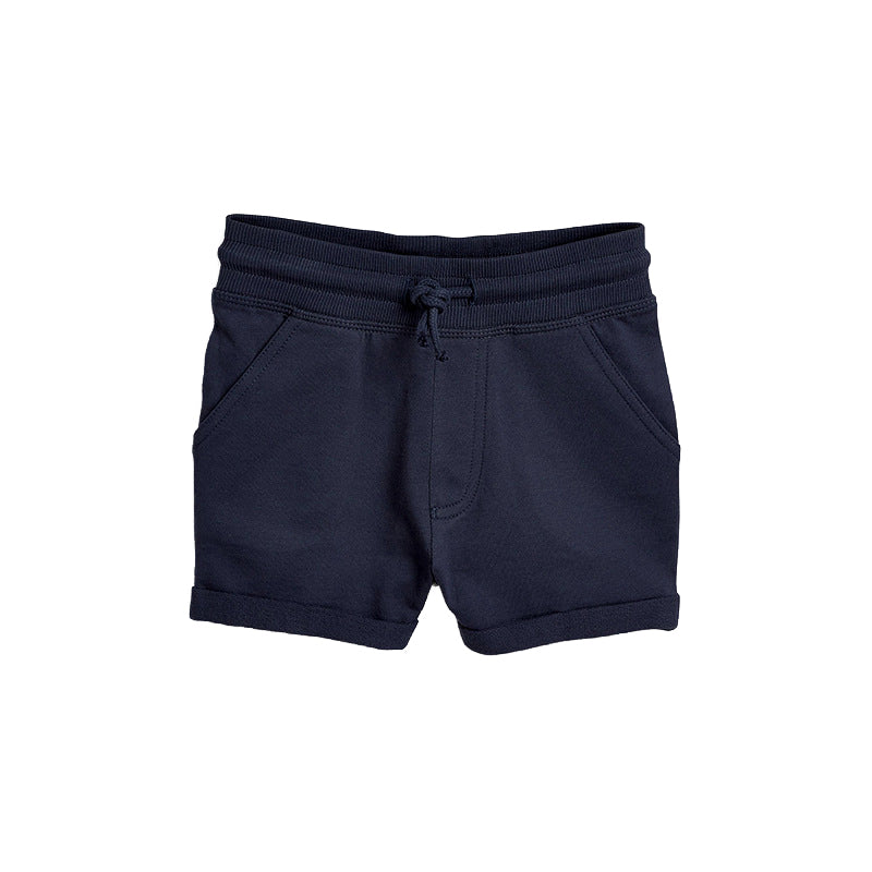Boys Navy Blue Cotton Shorts