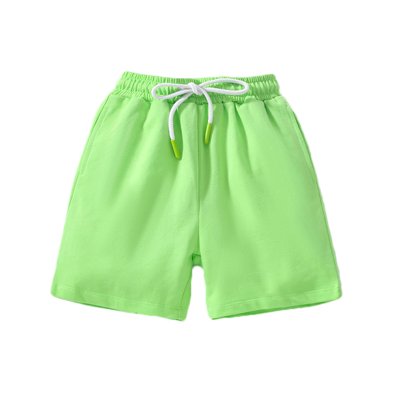 Boys Green Mid-Rise Rapid-Dry Cotton Regular Shorts
