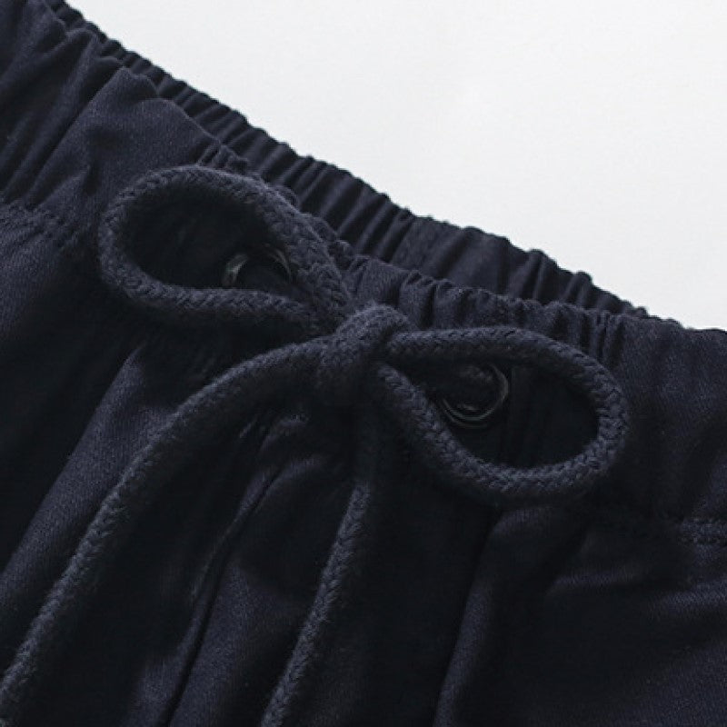 Navy Blue Boys Mid-Rise Cotton Shorts