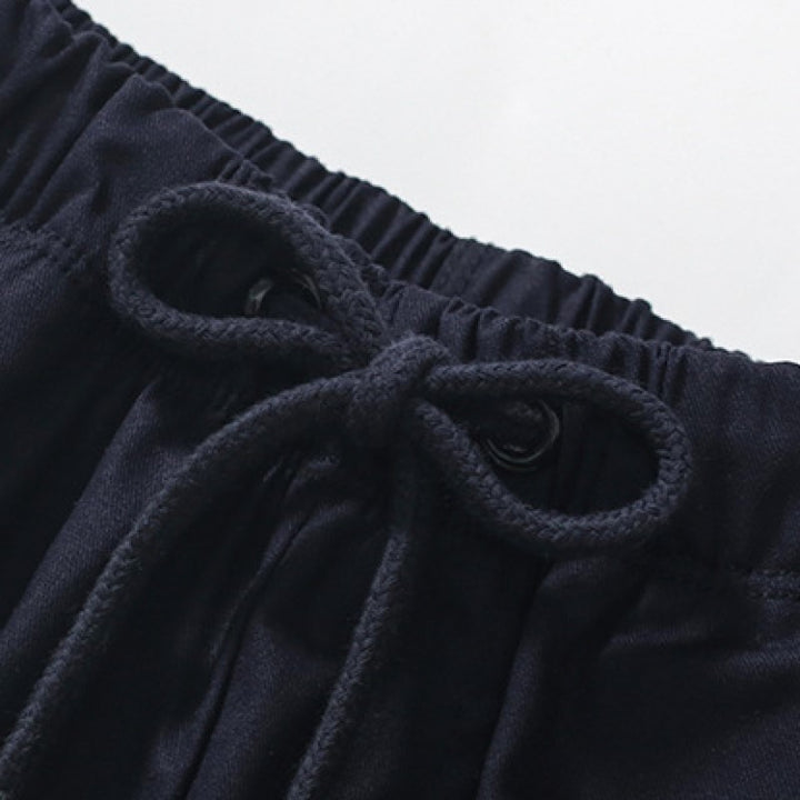 Navy Blue Boys Mid-Rise Cotton Shorts