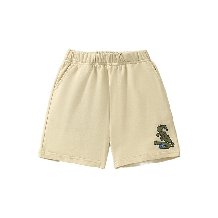 Boys Beige Loose Fit Cotton Regular Shorts