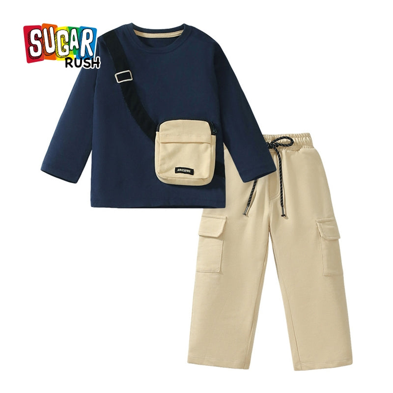 Boys Pure Cotton T-shirt with Trousers