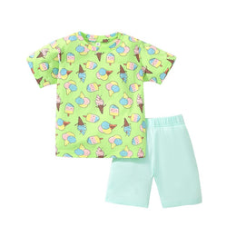 Unisex Kids Printed Top with Shorts
