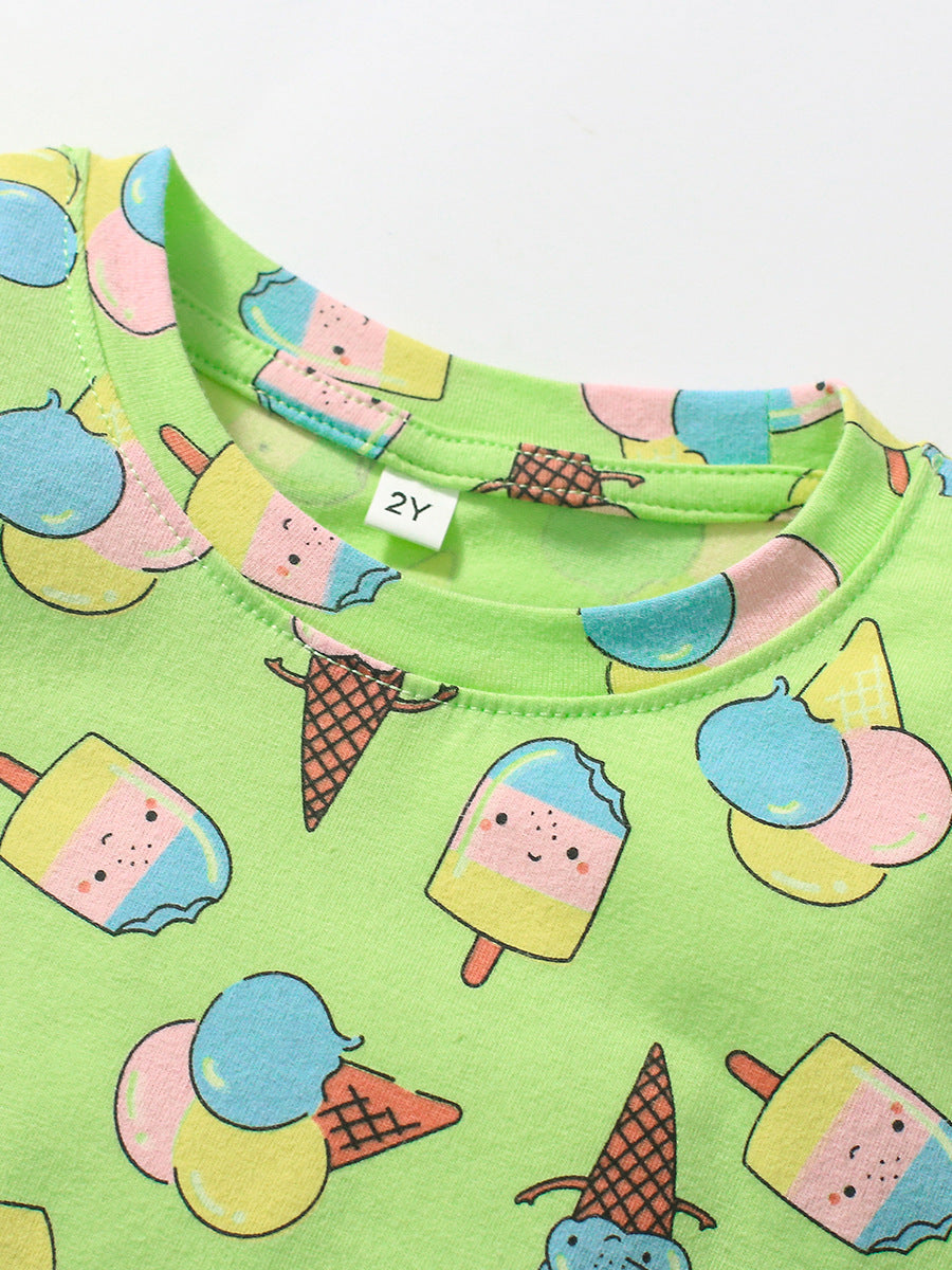 Unisex Kids Printed Top with Shorts
