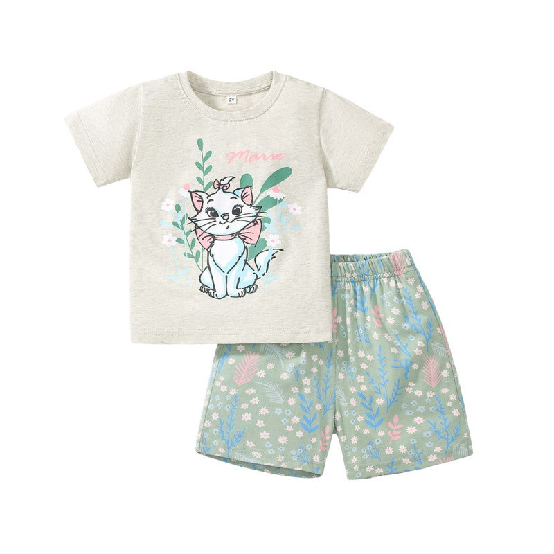 Girls Graphic Printed T-shirt with Shorts