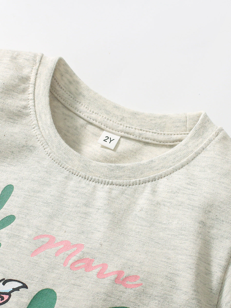 Girls Graphic Printed T-shirt with Shorts