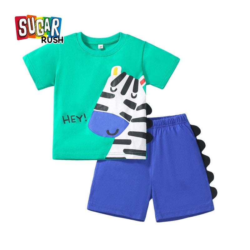 Boys Printed Top With Short