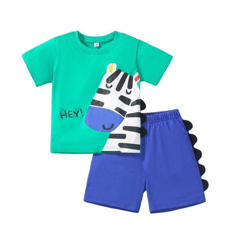 Boys Printed Top With Short