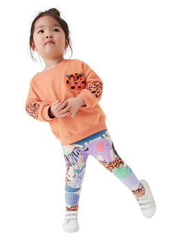 Girls Embellished Round Neck Long Sleeves Pure Cotton T-Shirt & Jogger