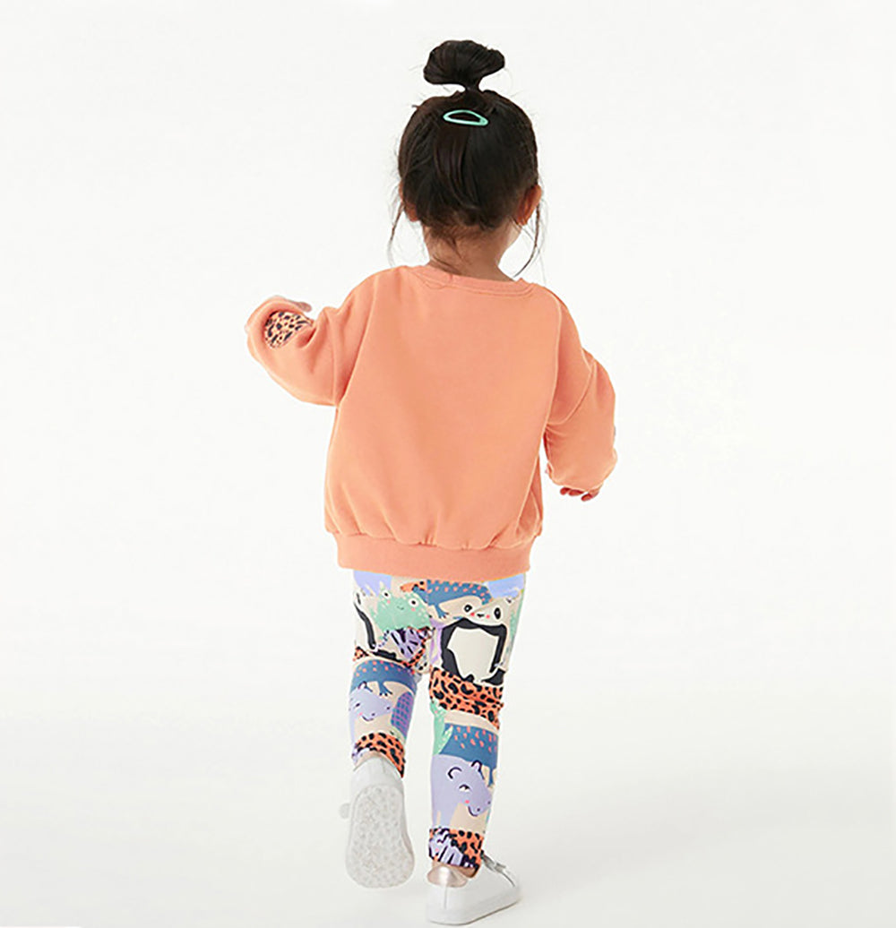 Girls Embellished Round Neck Long Sleeves Pure Cotton T-Shirt & Jogger