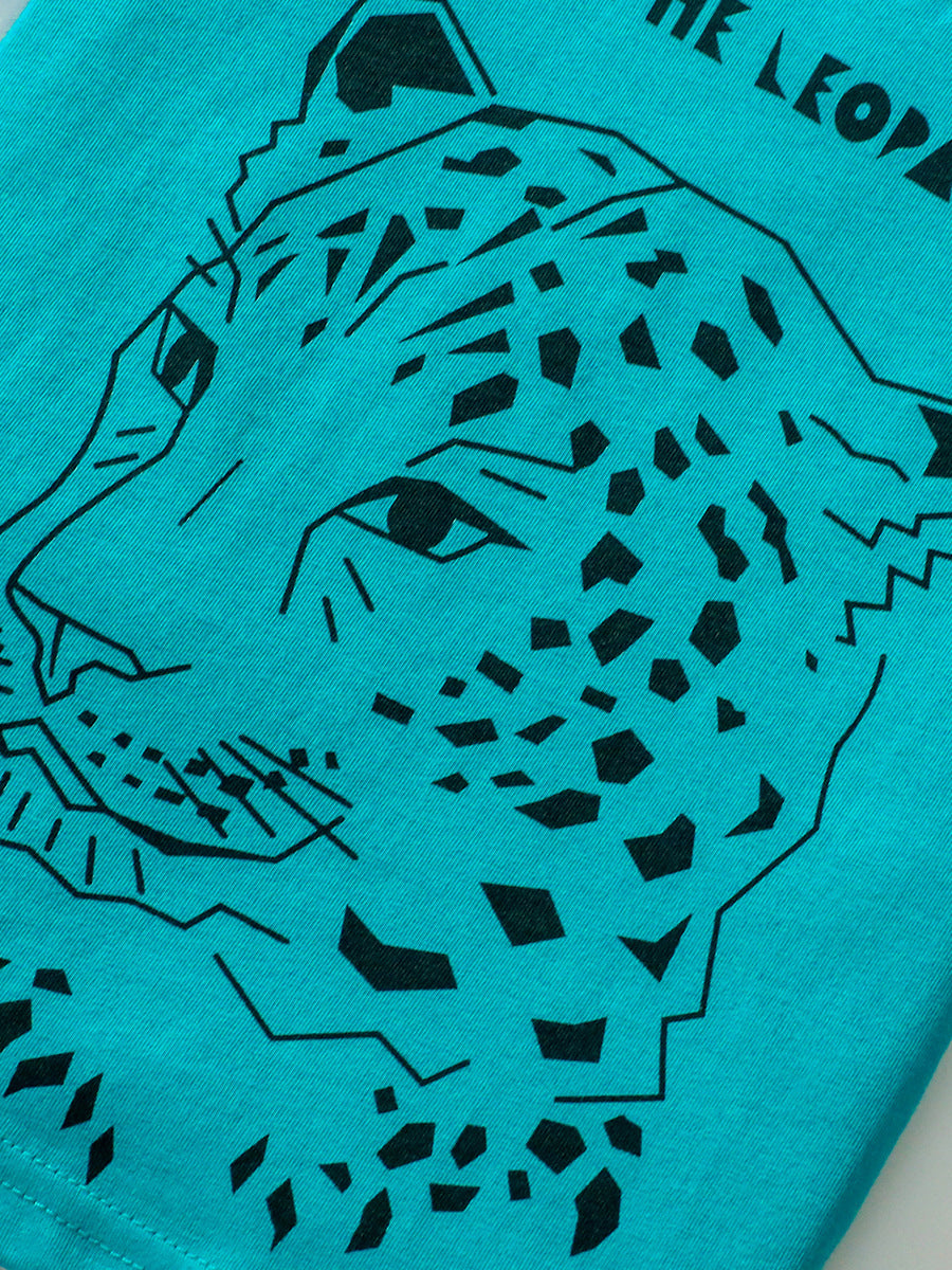 Boys Blue Graphic Printed Top with Shorts