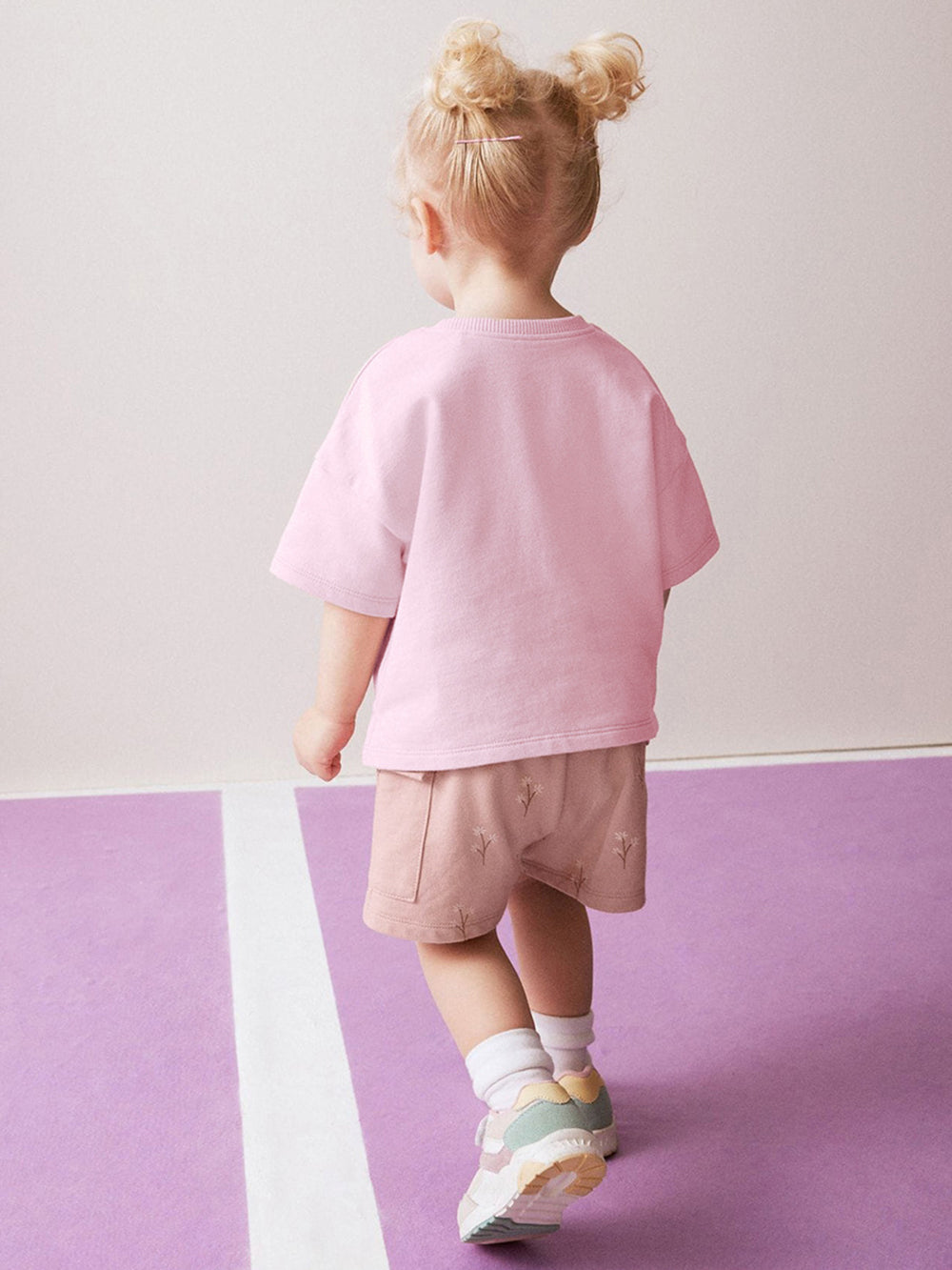 Girls Printed Pure Cotton T-Shirt With Shorts
