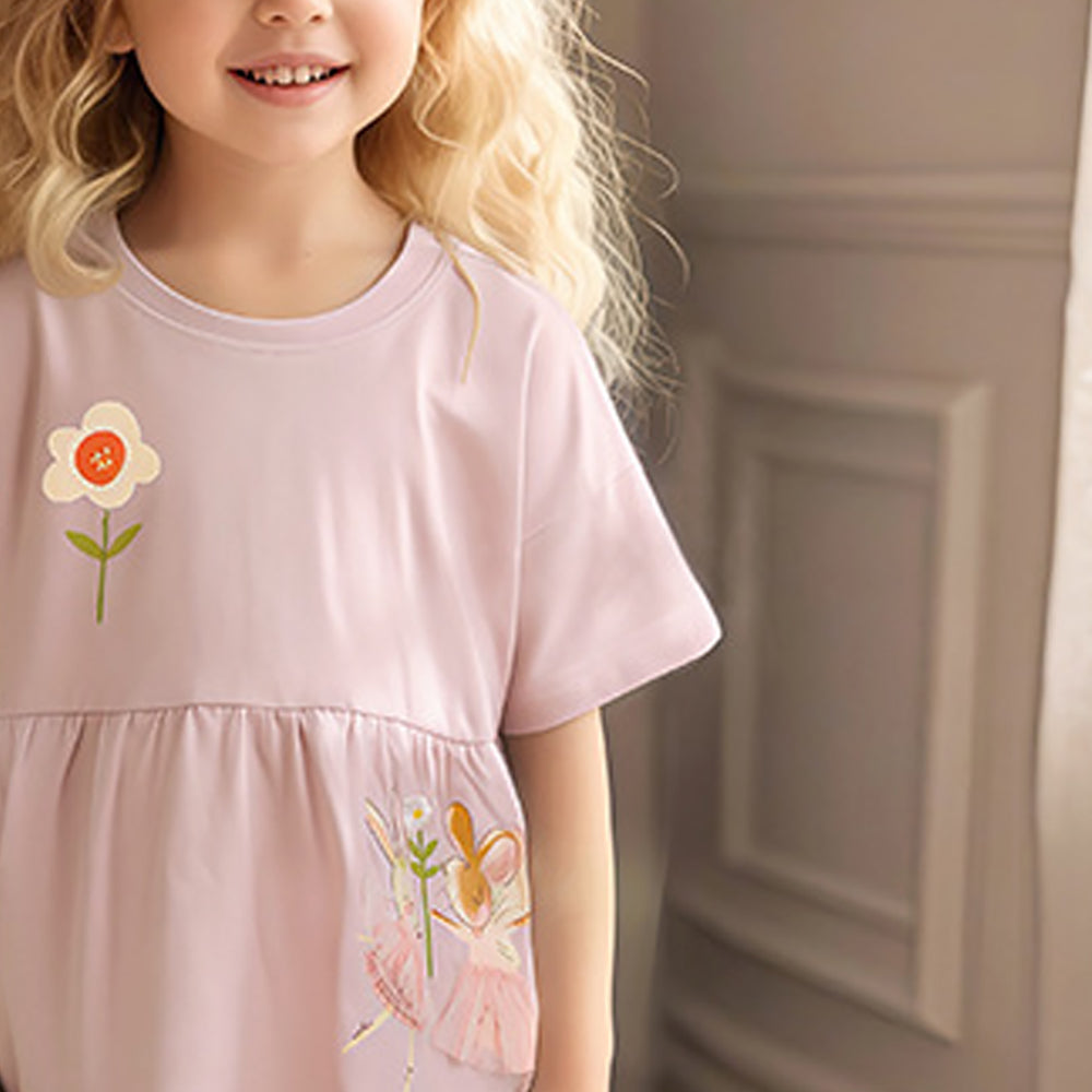 Girls Printed Pure Cotton Top With Trouser