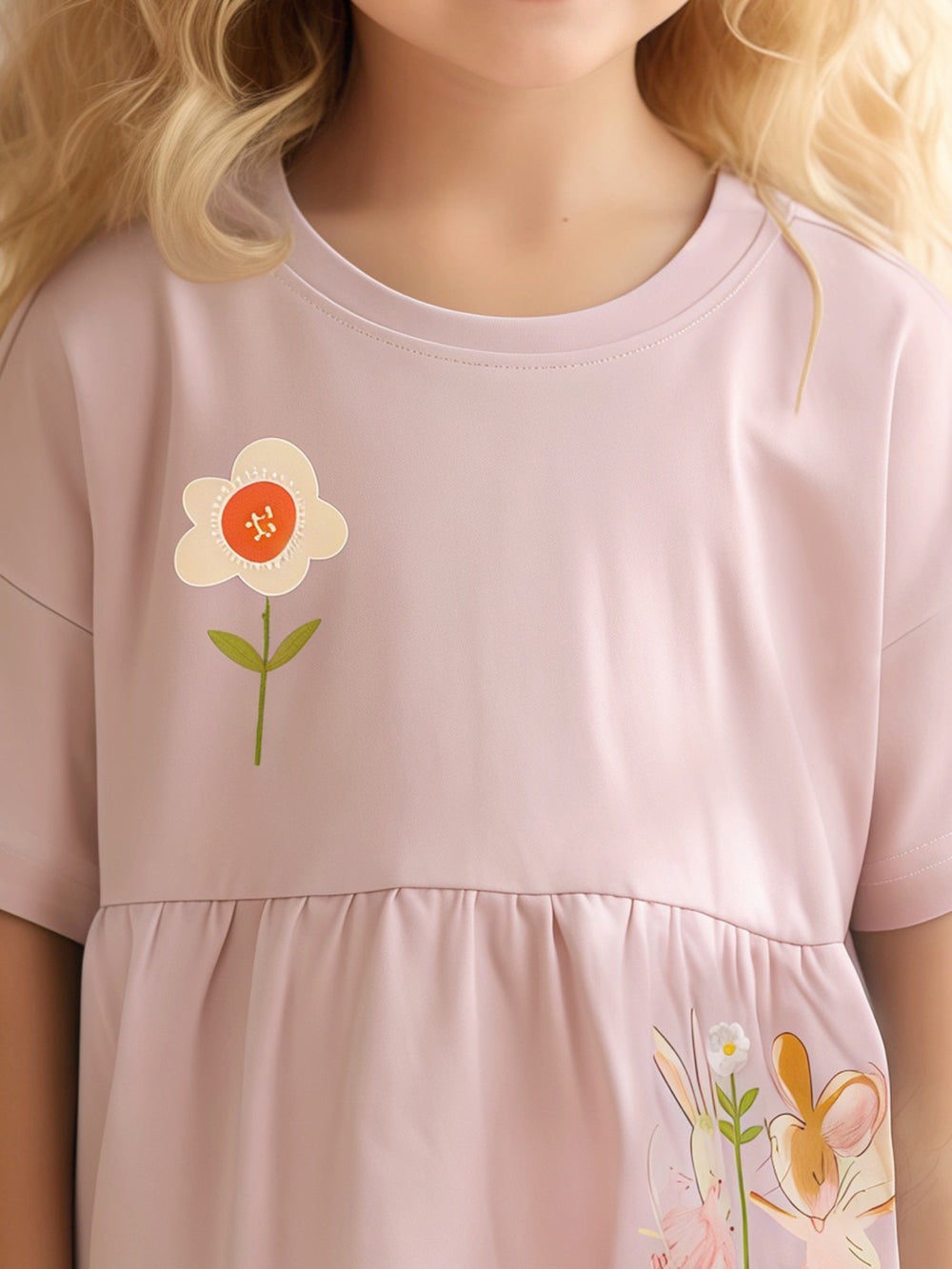 Girls Printed Pure Cotton Top With Trouser
