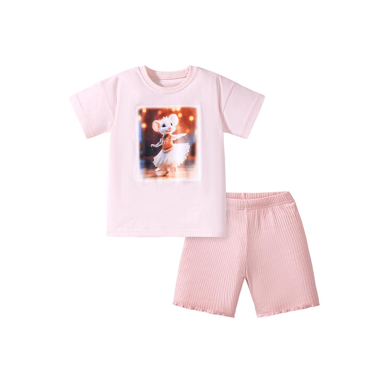 Girls Printed T-shirt With Shorts