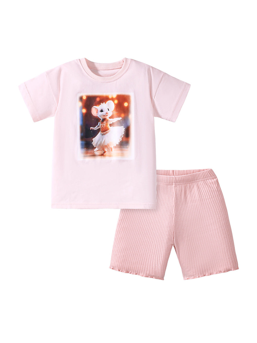 Girls Printed T-shirt With Shorts