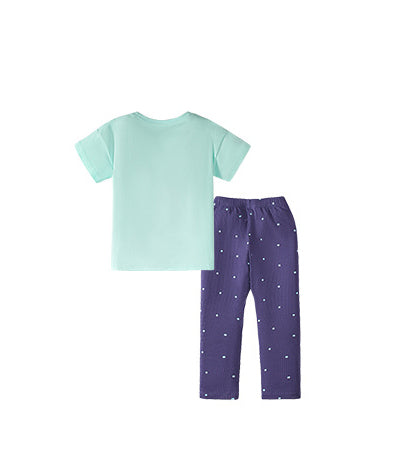 Girls Printed Pure Cotton T-shirt With Trousers
