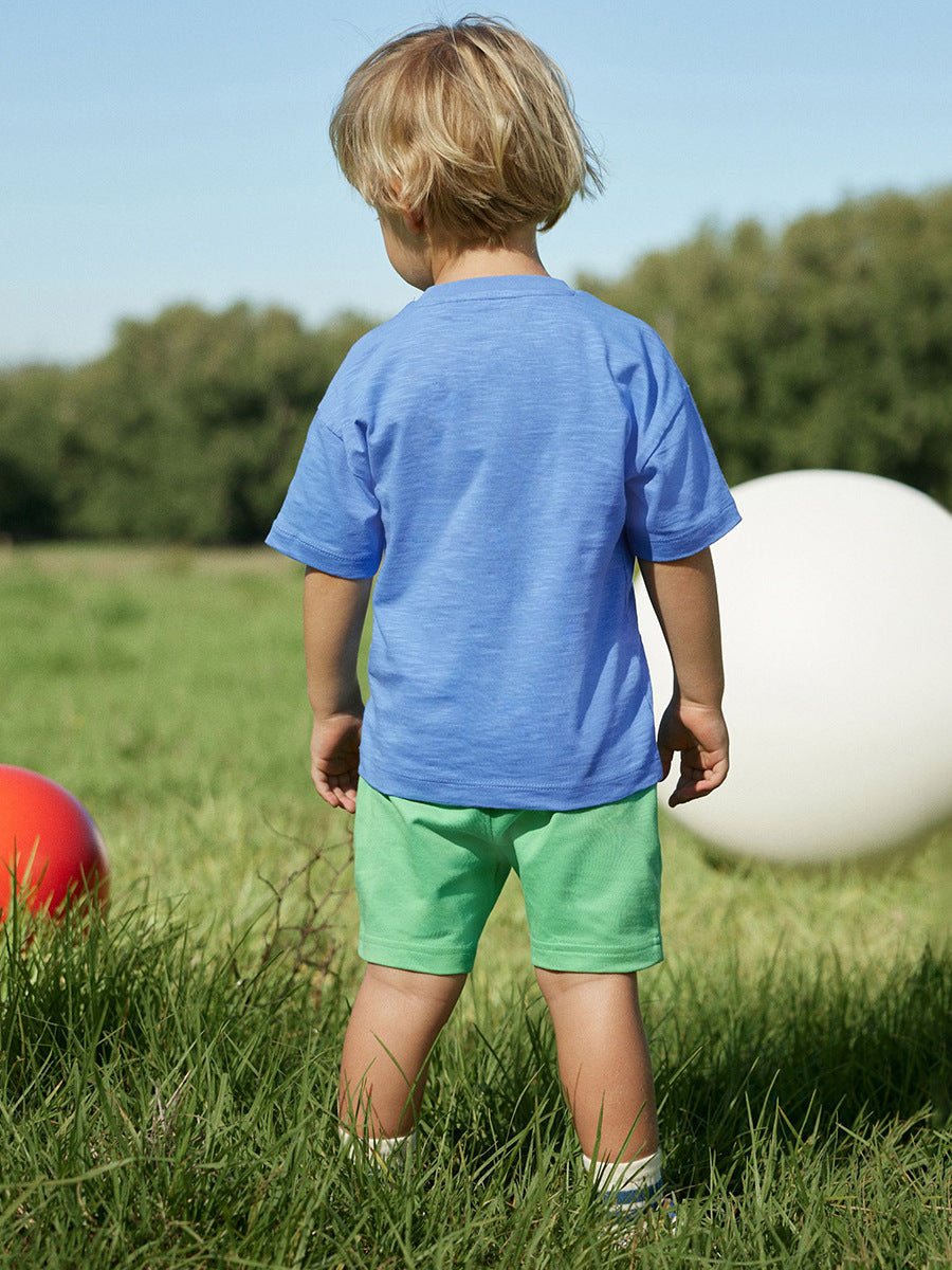 Boys Printed Short Sleeves T-shirt With Shorts