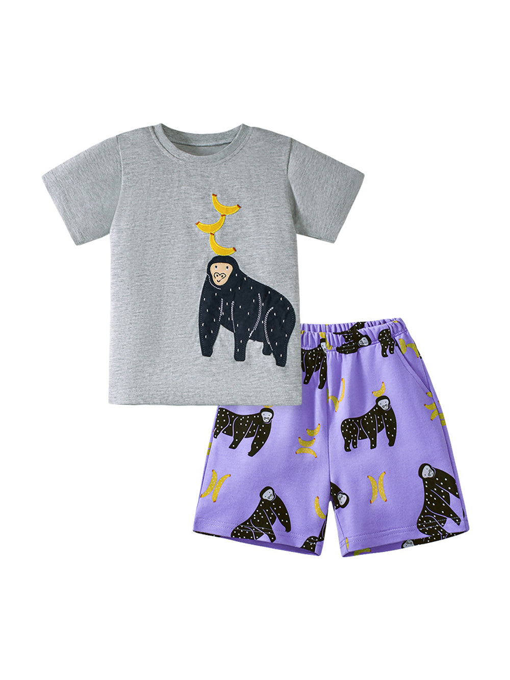 Boys Embellished Round Neck T-shirt with Shorts