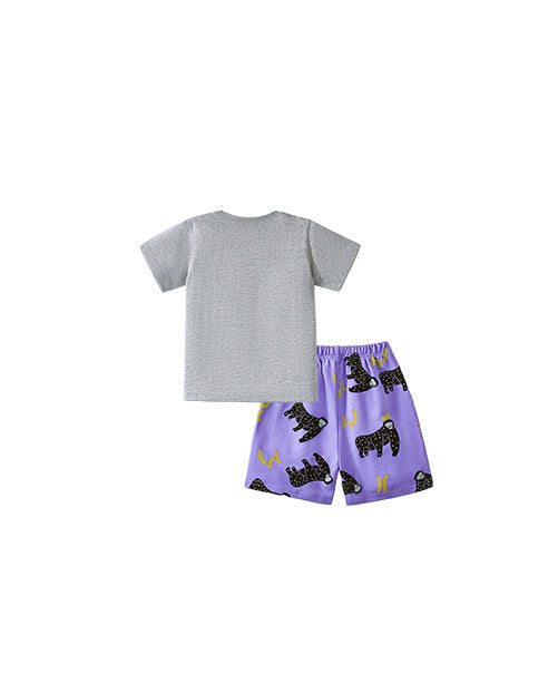Boys Embellished Round Neck T-shirt with Shorts