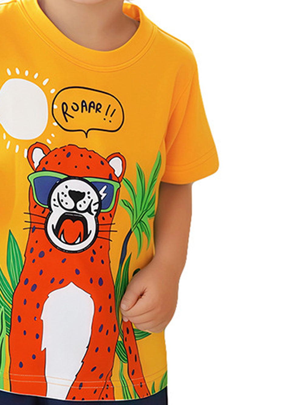 Boys Printed Pure Cotton T-Shirt With Shorts