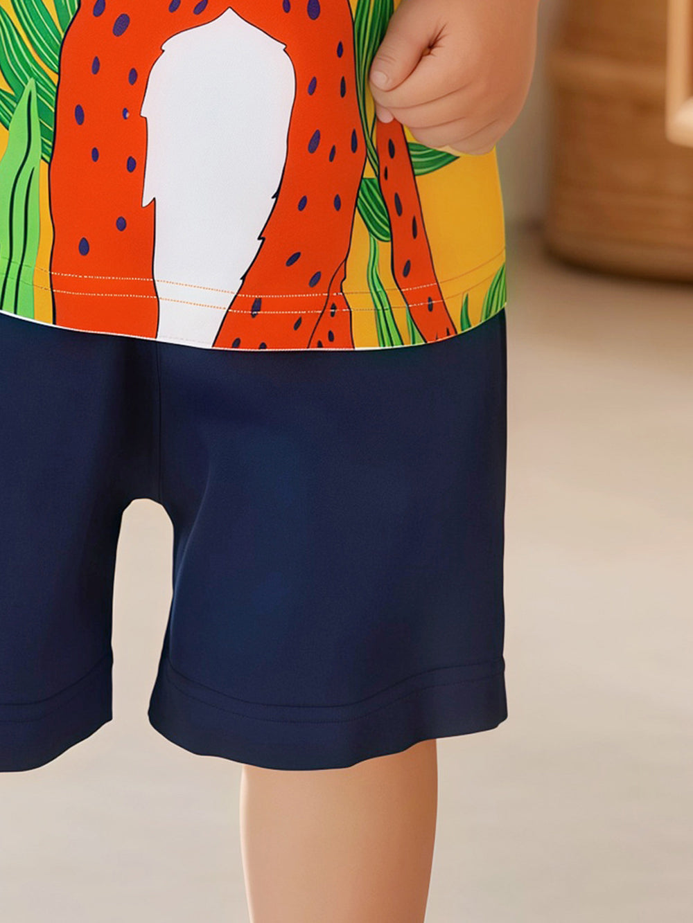 Boys Printed Pure Cotton T-Shirt With Shorts