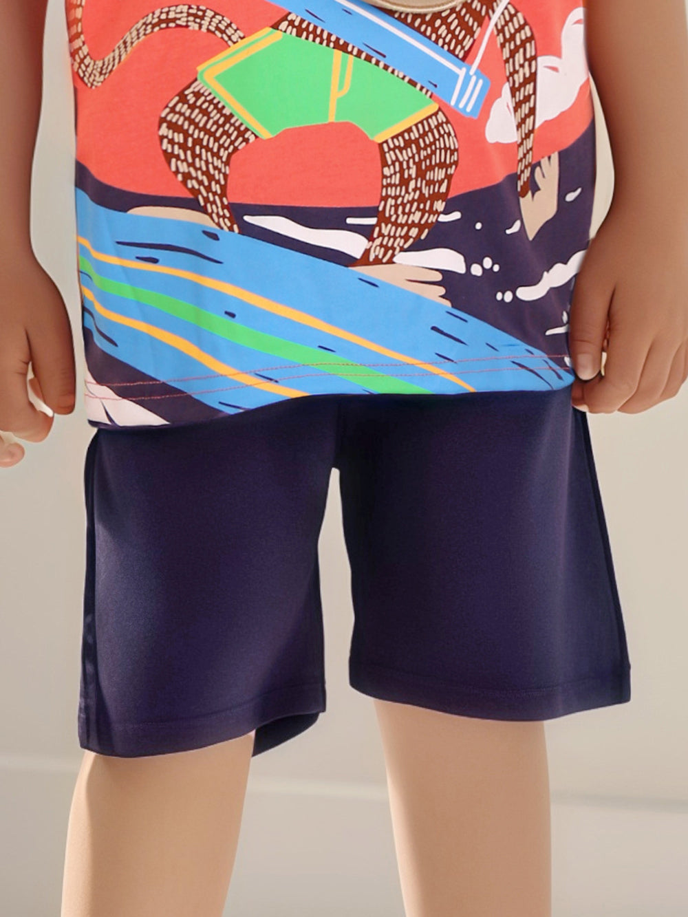 Boys Printed Pure Cotton T-Shirt With Shorts