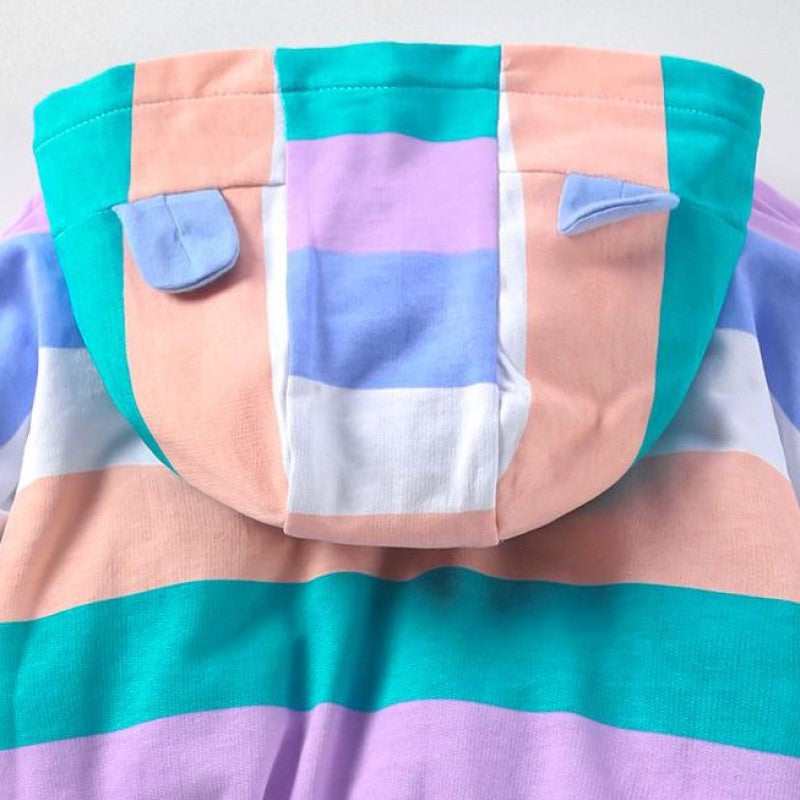 Girls Colourblocked Hooded Top with Pyjamas