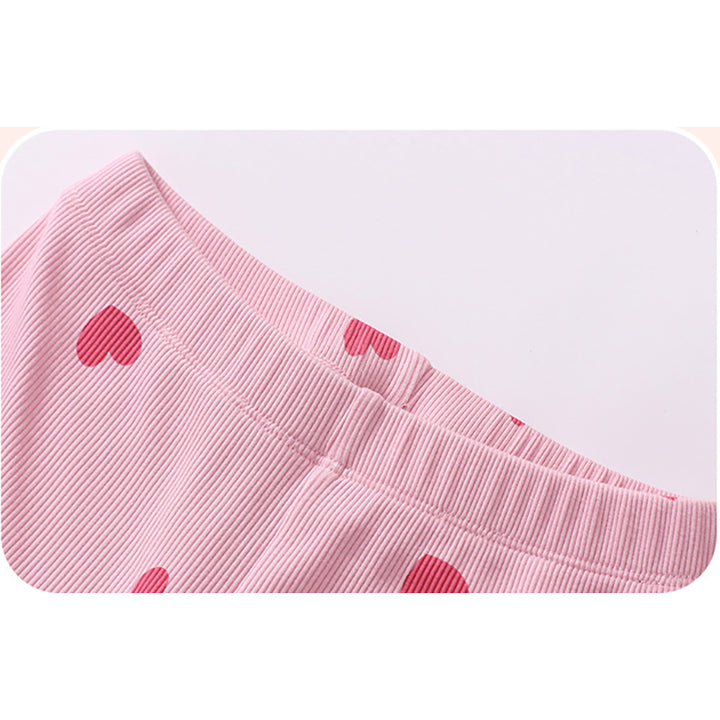 Girls Pink Conversational Printed Skinny Fit High Rise Easy Wash Trousers