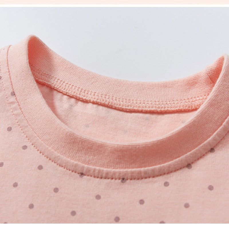 Girls Printed Pure Cotton T-shirt With Pyjamas