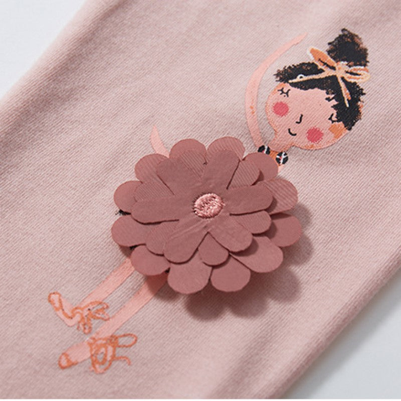 Girls Printed Pure Cotton T-shirt With Pyjamas