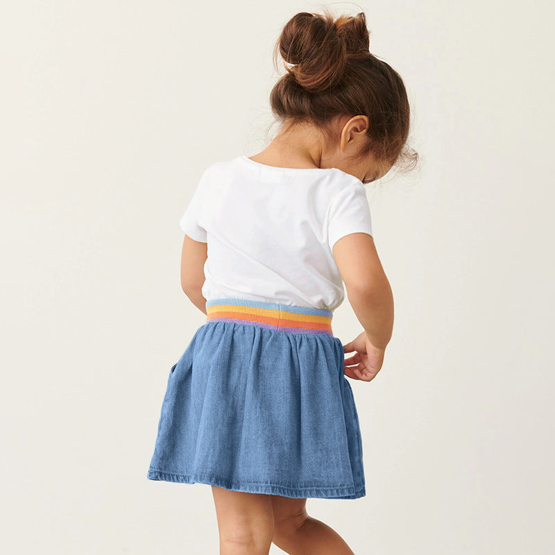 Girls Printed Top with Skirt