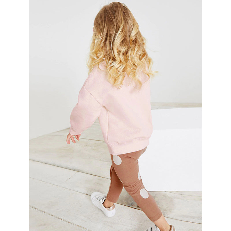 Girls Pink Embroidered Sweatshirt